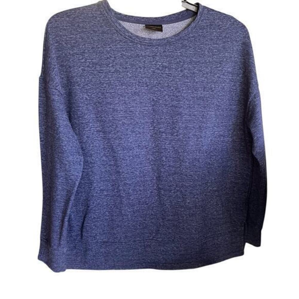 HEAT Heather Navy Blue Boxy Straight Hem Oversized Sweatshirt NWOT SZ XL